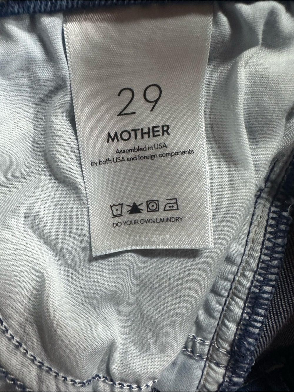MOTHER Women’s 29 Hustler Fray Dark Blue High-Rise Flare Jeans - Picture 7 of 12